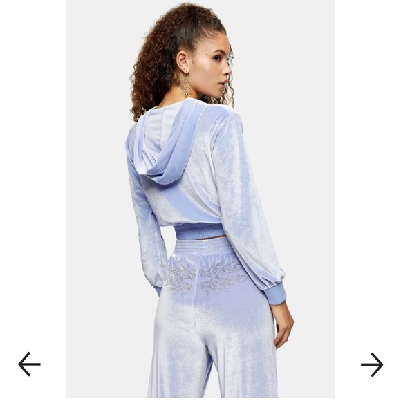 Must go before 27th! Topshop Velvet Cropped Hoodie Size 2 (brand new) - Picture 3 of 8